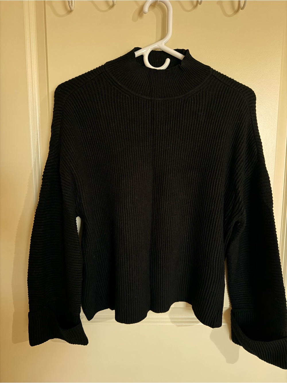 Worthington Black Ribbed Turtleneck Sweater